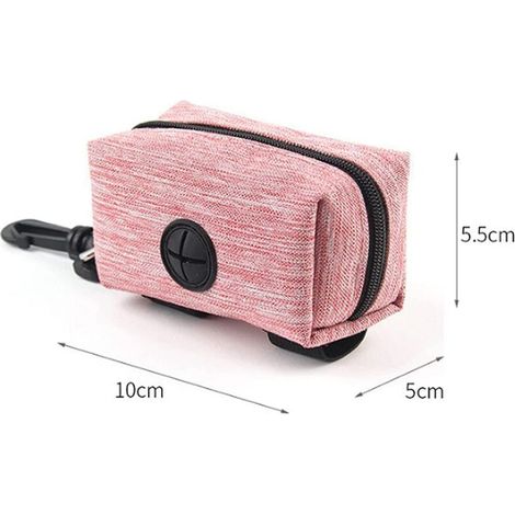 Lot de 2 distributeurs de sacs à déjections canines avec boucle pour laisse - Rose et bleu foncé (1/4)