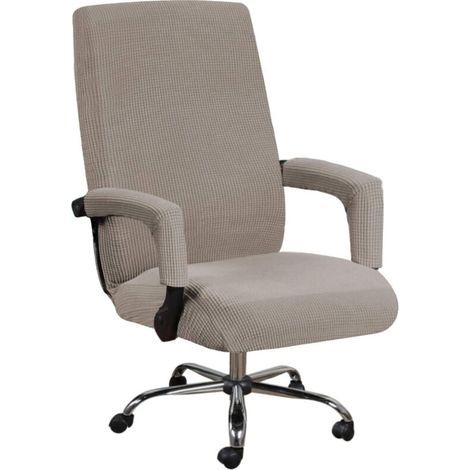 Elastischer Bürostuhlbezug (Braun, L), Universal-Stuhlbezug für Computerstühle, Dekoration, Schutz für Freizeitstühle (1/4)