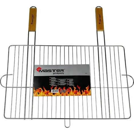 Grille - 1 Pièce - Grille 54x34 Cm - Acier Chromé - Pour Barbecue Extérieur - 54 X 34 Cm
