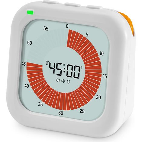 Timer da cucina per bambini, timer visivo con conto alla rovescia di 60 minuti per bambini, strumento di gestione del tempo silenzioso per cucina, aula, riunioni, dotato di batteria.