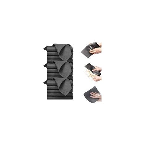 Chiffon de nettoyage magique épais, chiffons de nettoyage réutilisables pour nettoyer les fenêtres, les cuisines, le verre, les voitures (11,81 x 11,81 pouces, noir - 15 pièces) (1/5)