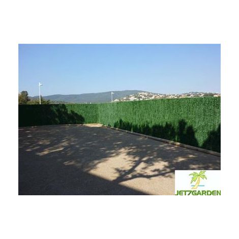 Haie artificielle 110 brins 1,00m x 3m – PVC traité anti-UV 9000h – Densité 1100g/m² – Usage occultation – Jet7Garden