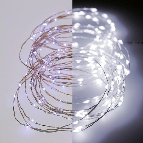 Blinkende Micro-LED-Girlande, 14 m, 180 LEDs, kaltes Licht (1/3)