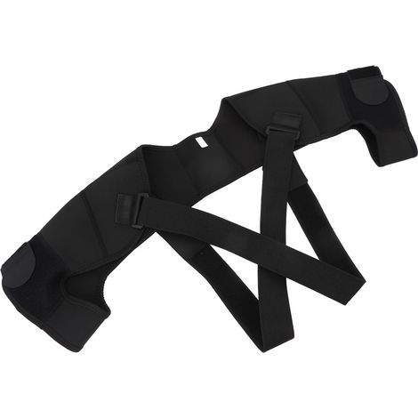 Orthèse d'épaule double réglable, respirante et anti-transpirante, pour prévenir les blessures et assurer la stabilité de l'épaule lors de la course à pied et du fitness (taille L). (1/5)