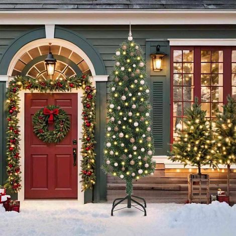 Künstlicher Weihnachtsbaum mit 300 LEDs mit Ständer Grün 210 cm vidaXL