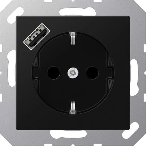 Jung SCHUKO Steckdose mit USB Typ A A1520-18ASWM (1/2)
