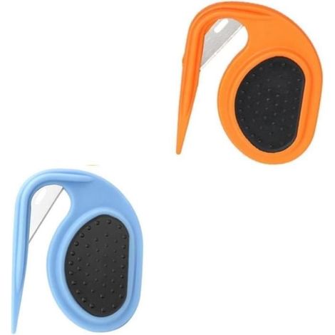 Peigne à nouer - Animaux de Compagnie - Lot de 2 - Orange et Bleu - Outil de toilettage polyvalent (1/3)