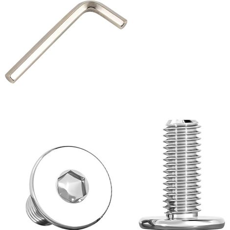 Vis Inox Tete Plate avec Bride, M6x12mm Boulons à Tête Plate Hexagonale Sont Utilisées Dans Les Meubles et Les Machines, en Acier Inoxydable 304 (40 Pièces) (1/5)