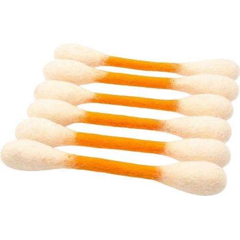 Bâtonnets à mâcher géants en feutre orange, remplis d'herbe à chat et imprégnés d'herbe à chat. Idéal pour occuper les chatons à l'intérieur. (1/5)