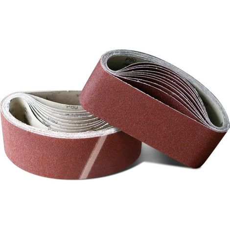 Bande Abrasive 100 x 610 mm（30  pièces), Bandes Abrasives Mixte (3x grains 80/120/150/240/400) pour Ponceuses à Bande，bande abrasive de ponceuse (1/5)