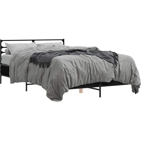 Maison Exclusive - Bettgestell Schwarz 140x200 cm Holzwerkstoff u (1/5)