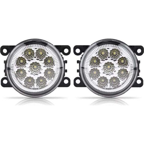 Fog Light Ranger,Fog Light Ranger, Feux Diurnes Rond,Fendinebbia+Smart+450,Feux De Jour Led Fiat Drl Voiture Antibrouillard,Antibrouillard,9 Led Voiture Avant Rond Antibrouillard Drl Feux De (1/3)