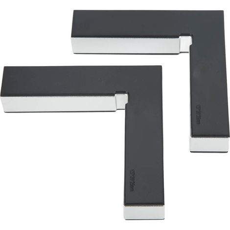 Deux équerres de menuiserie en alliage d'aluminium noir à 90 degrés pour le positionnement des équerres et des tiroirs. (1/5)