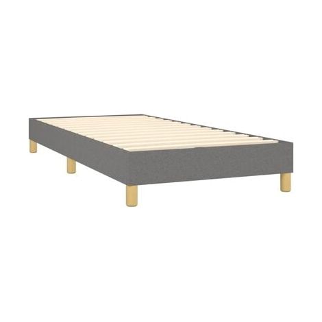 Sommier champignon avec matelas et éclairage LED, gris foncé, 90 × 200 cm, éclairage led d’ambiance, pour chambre, décor moderne, facile à assembler (1/5)