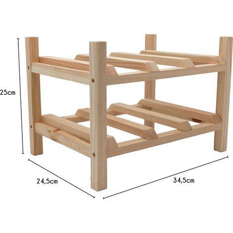 IKO Flaschenregal aus massivem Kiefernholz für 6 Flaschen BOX & BEYOND (1/5)