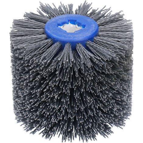 Brosse de Polissage de Brunissage de Tambour de Roue de Tréfilage Abrasif pour le Polissage de Plancher de Meubles en Bois Dérouillage Ébavurage Nettoyage Grain Abrasif 240 (1/4)