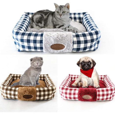 Lit pour animaux de compagnie, lit douillet pour chien, lit rectangulaire pour chat, coussin pour chiot, panier chaud, accessoires pour animaux de compagnie, tapis
