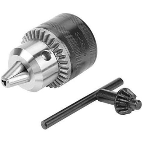 3-16mm Mandrin de Perçage avec Clé de Mandrin pour Perceuse Électrique B16/B18 /1/2-20UNF pour Tours et Perceuses à Colonne (3-16MM[B16]) (1/4)