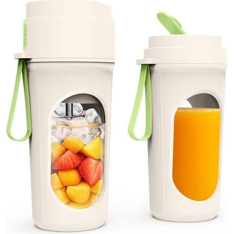 450ml Portable Electric Blender with Cup, 12 Powerful Blades, Ideal for Kitchen, Gym and Office (Green) (1/4)