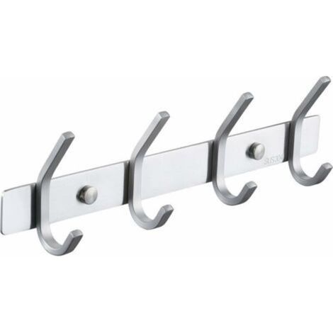 Porte Manteau Salle de Bain Porte Manteau Metal Mural 4 Crochets Patère Murale Salle de Bain Acier Inoxydable SUS304 Finition Brossée, AH203H4-2 (1/5)