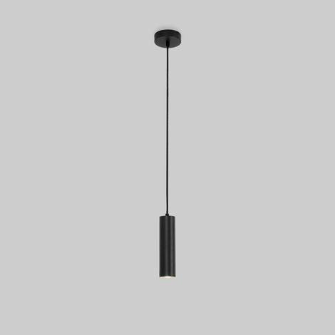 Barcelona Led – Suspension tube minimaliste GU10 noir en aluminium – Câble réglable 1200mm – Compatible ampoules jusqu'à 40W – IP20 pour intérieur (1/4)