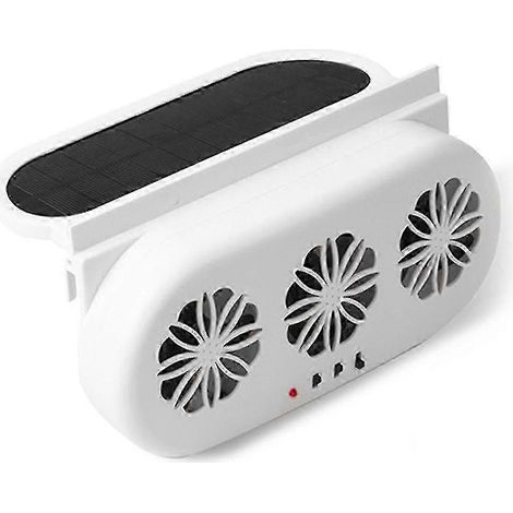 Ventilateur d'extraction pour voiture, alimenté par énergie solaire et rechargeable par USB, aérateur de fenêtre à 3 ventilateurs (avant, arrière, intérieur), système de refroidissement de radiateur B (1/5)