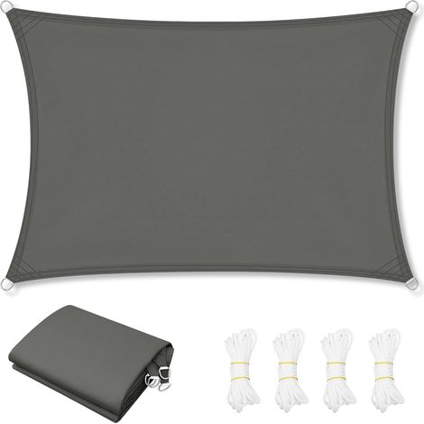 WOLTU Lona impermeable multiusos para exterior 3x5m Lona con ojales de 200 g/m² Gris oscuro