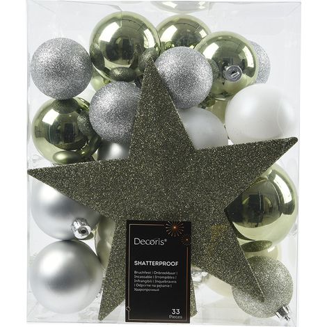 DECORIS Set di 33 ornamenti natalizi