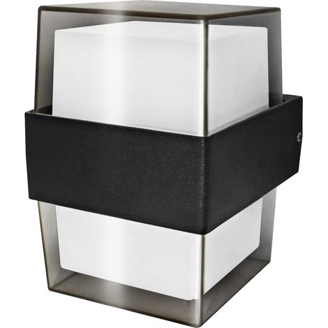 Aplique de Pared Luxe Cuadrado Negro IP54 10W Fría Matel (1/2)