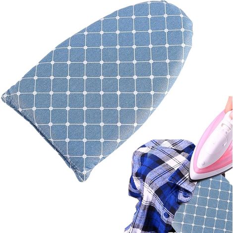 Tapis de repassage lot de 1 en silicone bleu 25 x 15 cm résistant à la chaleur portable et compact pour fer à vapeur et protection des vêtements (1/5)