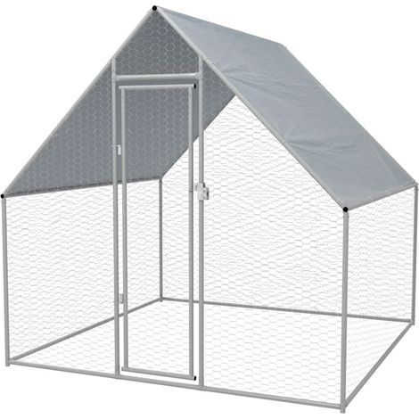 FIMEI Cage extérieure pour poulets Acier galvanisé 2 x 2 x 1,92 m (1/5)