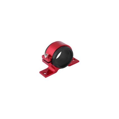 Support de montage pour pompe à carburant automobile en alliage d'aluminium 50 mm, avec fixation pour filtre unique et berceau rouge.-Crezuo (1/4)