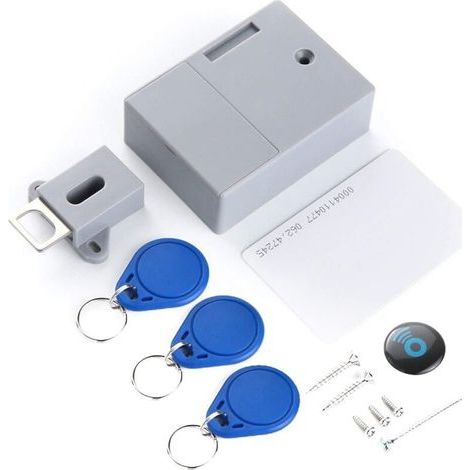 Serrure magnetique.Ferme-porte Batterie Capteur de carte IC Tiroir d'armoire Intelligent DIY Serrure numérique cachée invisible sans trou perforé (1/5)