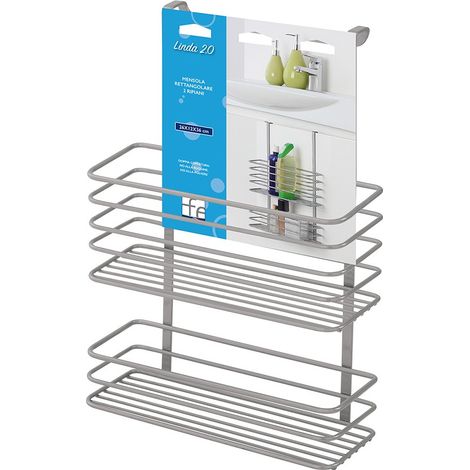 Mensola doccia rettangolare grigio silver per anta o box doccia (1/3)