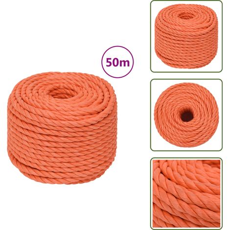 vidaXL Corde de travail Orange 20 mm 50 m Polypropylène (1/5)