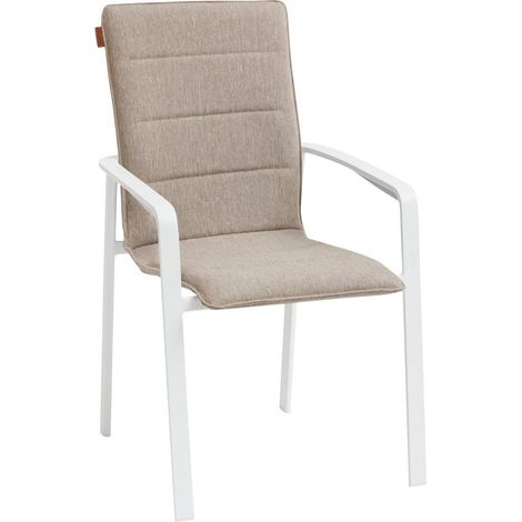 Poltrona da giardino impilabile diese anice stellato e alluminio epossidico bianco - Hespéride