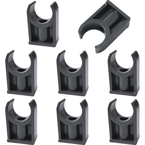 Lot de 8 colliers de serrage pour tuyaux en PVC, colliers de serrage pour plateaux TV, supports de suspension, supports de fixation noirs (20 mm) (1/5)