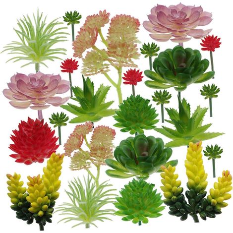 24pièces Plante Artificielle Succulente Décorative à Monter Soi-même Décoration Murale Végétale sans Entretien (1/5)
