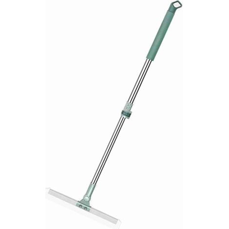 Raclette de Sol avec Manche Telescopique et Poignée Adjustable pour Tiles Marbre Surface Silicone Blade Green TPE+PP (1/5)