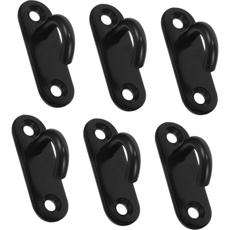6 crochets plafond, M5, inox, noir, pour maison et rangement (1/5)