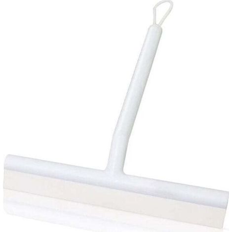 Escobilla de silicona para ducha con gancho, blanca, resistente a los arañazos, para vidrio, plástico, azulejos, baño, cepillo de doble cara, diseño práctico - KZQ