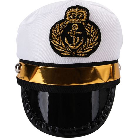 Gorro de capitán de Halloween para perros y gatos [Estilo marinero] [Poliéster, tamaño ajustable, cantidad: 1 unidad] (1/5)