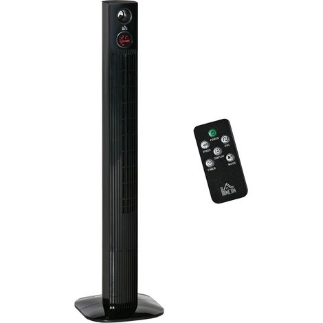 Turmventilator Säulenventilator Mit Fernbedienung, Aroma-Diffusor, Timer, 3 Stufen, 45W, 70° Oszillation, Schwarz