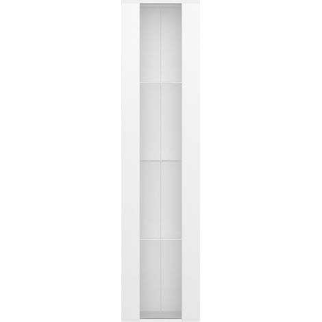 Vitrina de cristal blanca 40 x 29 x 170 cm con LED RGB, control APP y montaje mural (1/5)