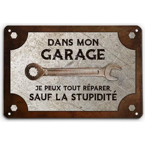 Plaque Mon Garage - Plaque De Garage Vintage, Mon Garage, Plaque Décorative Garage, Plaque Métallique De Garage, Decoration Garage, Panneau Mural Decoratif, Plaque Métallique (1/2)