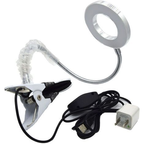 Lampe LED USB Pliable 2 Couleurs Lumière Flexible Clip Portable pour Soins Visage (1/5)