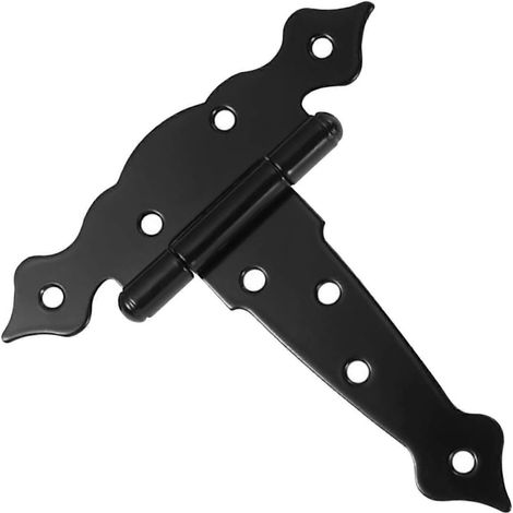 Charnière en T robuste en fer noir pour porte de grange, clôture, abri de jardin, charnière décorative extérieure (1/5)