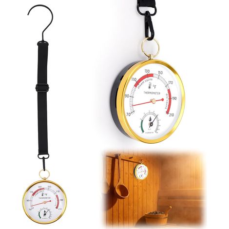 Thermomètre et Hygromètre pour Sauna, en Degrés Fahrenheit Cordon Moniteur Portable de Température et D'humidité Infrarouge/Intérieur/Domestique Accessoires pour Sauna à Vapeur Fixation Murale (1/5)