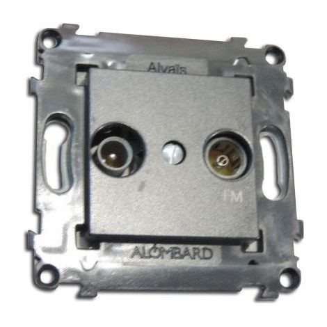 Prise TV/FM anthracite speciale derivation 1 sortie arriere sans plaque fixation vis/griffes ALVAIS SCHNEIDER ELECTRIC ALB83324 (1/2)