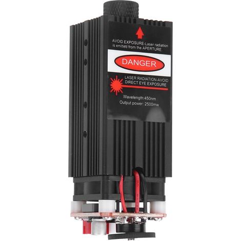 Module de tête laser 2,5 W 2500 mW 450 nm pour machine de gravure CNC avec lunettes de sécurité (1/5)
